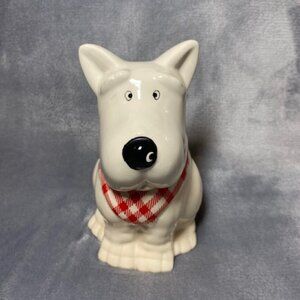 Scottish Terrier White Lidded Mug/ Container. MSRF Design Studio 1990's